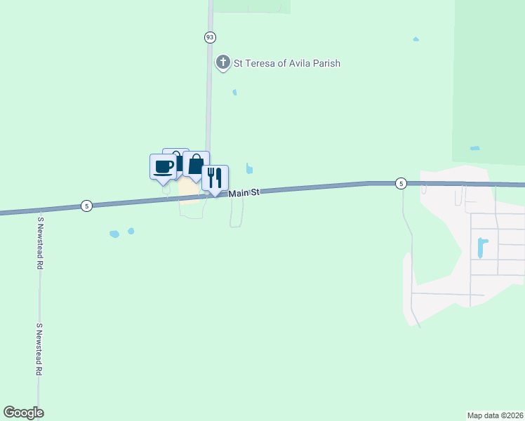 map of restaurants, bars, coffee shops, grocery stores, and more near 13061 Main Street in Erie County