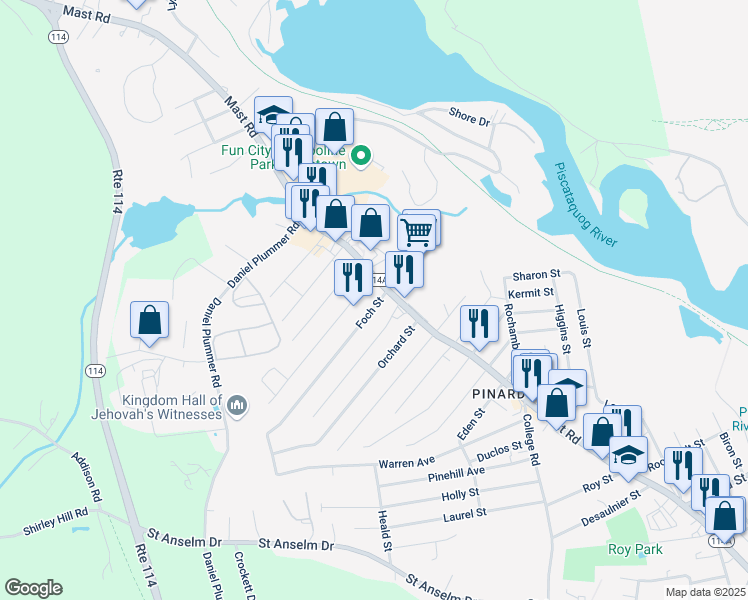map of restaurants, bars, coffee shops, grocery stores, and more near 6 Foch Street in Manchester