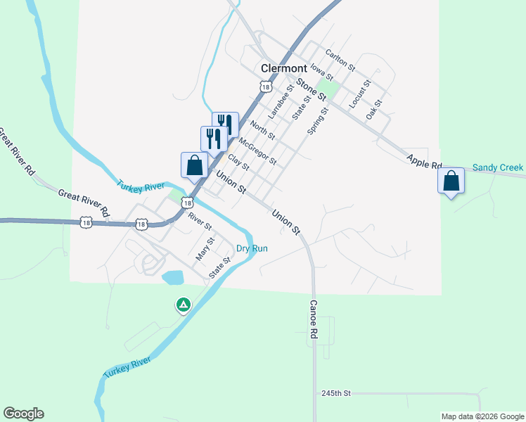 map of restaurants, bars, coffee shops, grocery stores, and more near in Clermont