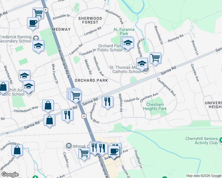 map of restaurants, bars, coffee shops, grocery stores, and more near 8 Ranson Place in London