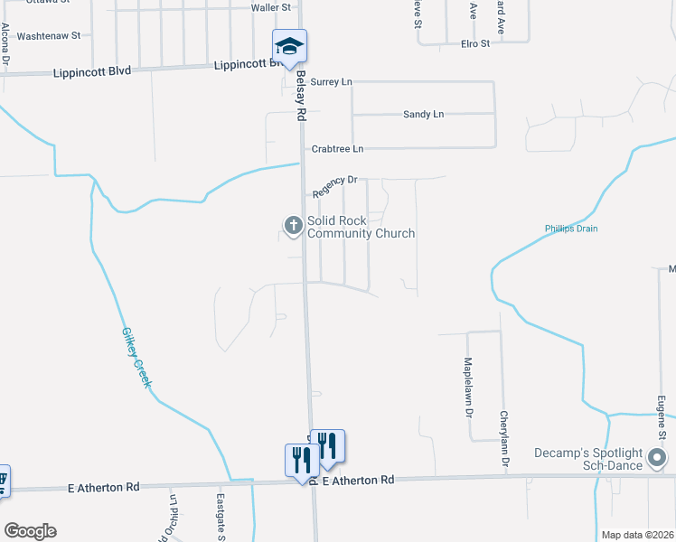 map of restaurants, bars, coffee shops, grocery stores, and more near in Burton
