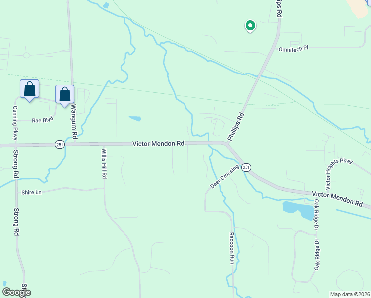 map of restaurants, bars, coffee shops, grocery stores, and more near 7721 Victor Mendon Road in Victor