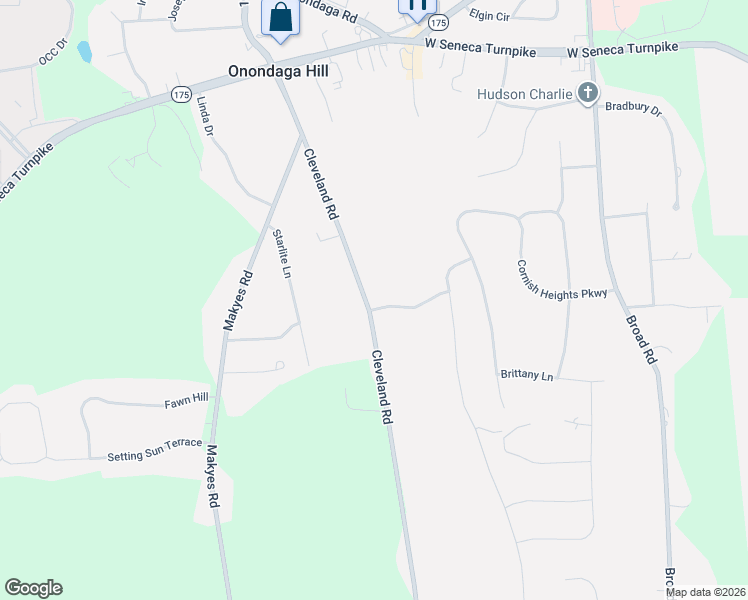 map of restaurants, bars, coffee shops, grocery stores, and more near 4881 Abbottsbury Lane in Syracuse