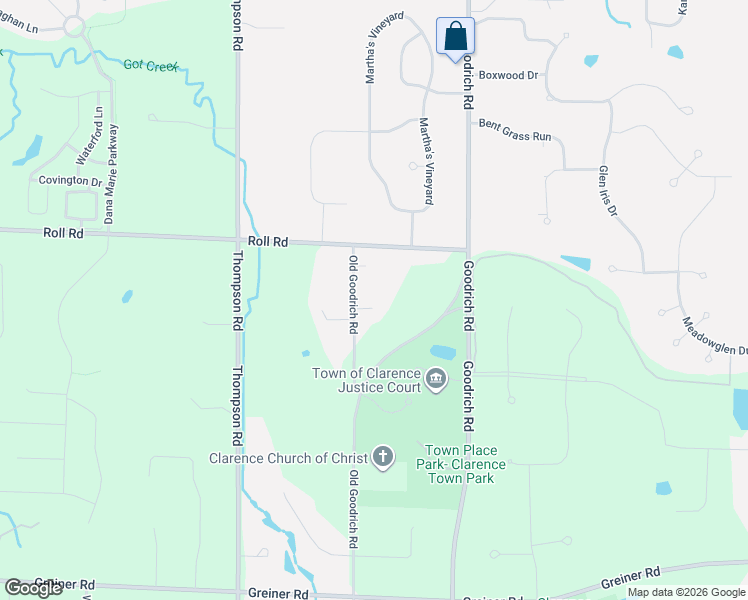map of restaurants, bars, coffee shops, grocery stores, and more near 5535 Old Goodrich Road in Clarence