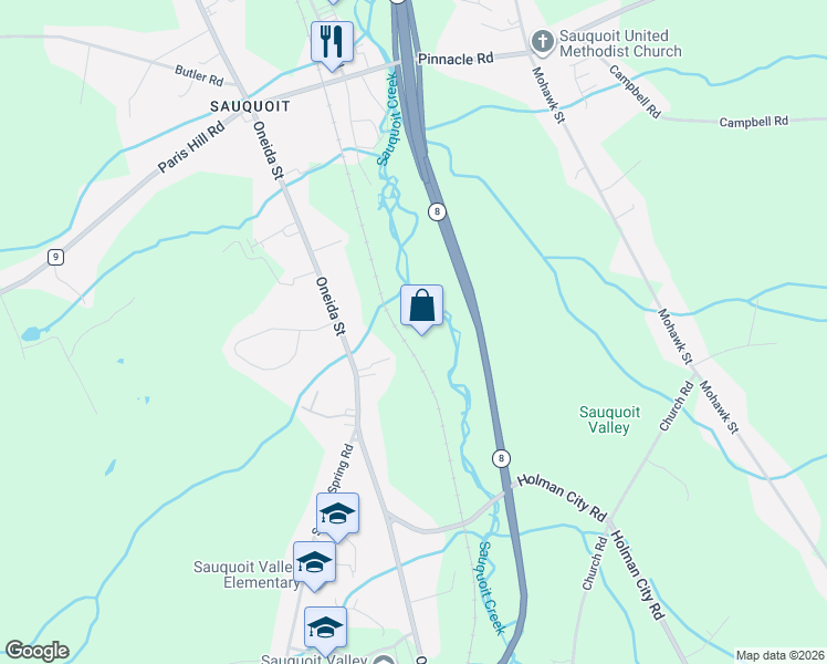 map of restaurants, bars, coffee shops, grocery stores, and more near 2774 Oneida Street in Paris