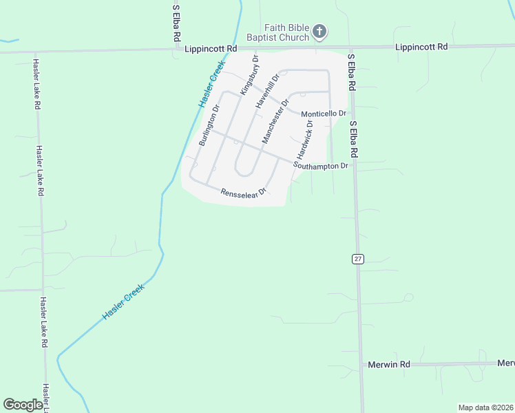 map of restaurants, bars, coffee shops, grocery stores, and more near 5417 Rensselear Drive in Lapeer
