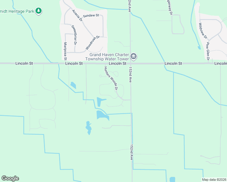 map of restaurants, bars, coffee shops, grocery stores, and more near 15413 Winchester Circle in West Olive