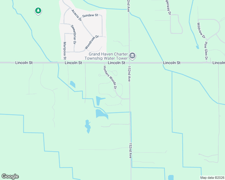 map of restaurants, bars, coffee shops, grocery stores, and more near 15413 Winchester Circle in West Olive