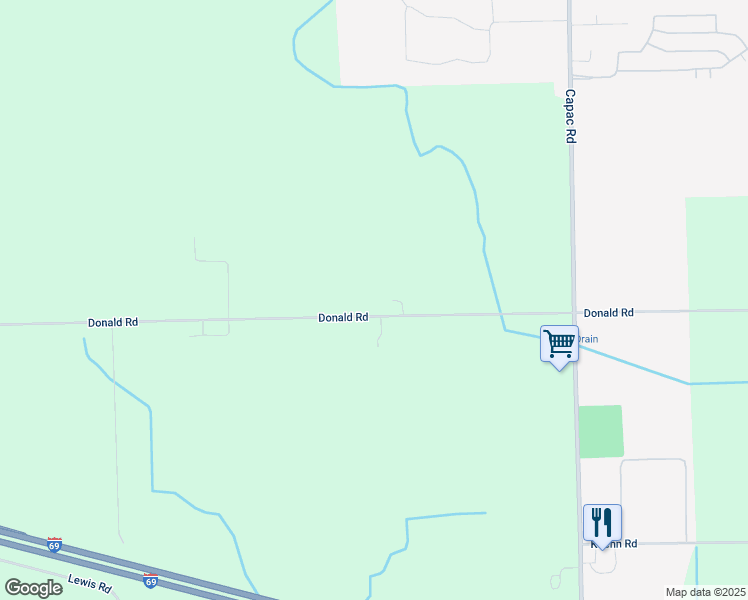 map of restaurants, bars, coffee shops, grocery stores, and more near 15218 Donald Road in St. Clair County