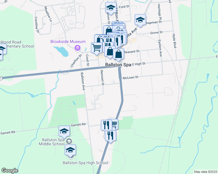 map of restaurants, bars, coffee shops, grocery stores, and more near 35 Mc Master Street in Ballston Spa