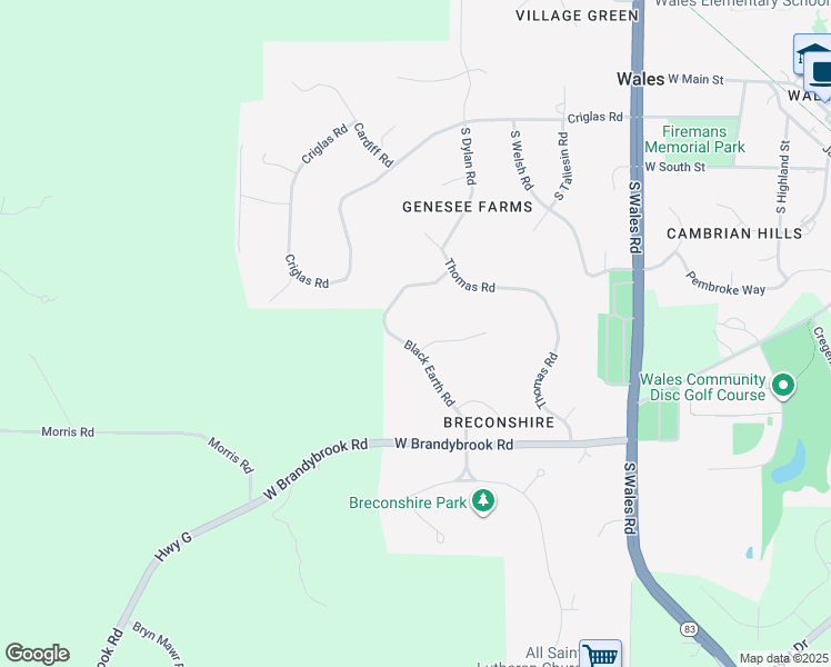 map of restaurants, bars, coffee shops, grocery stores, and more near 558 Gwilym Court in Wales