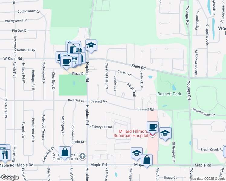 map of restaurants, bars, coffee shops, grocery stores, and more near 84 Chestnut Hill Lane in Buffalo