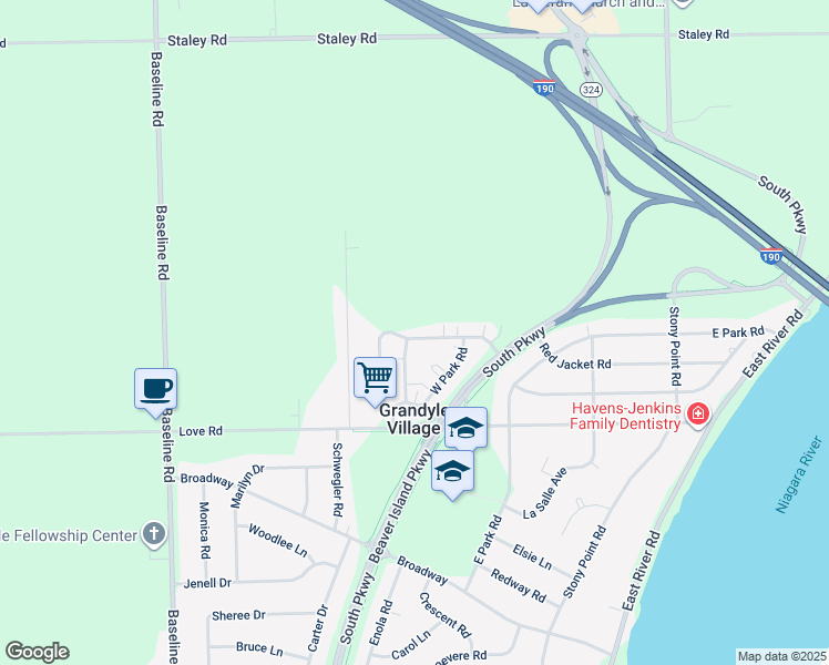 map of restaurants, bars, coffee shops, grocery stores, and more near 85 Carl Road in Grand Island