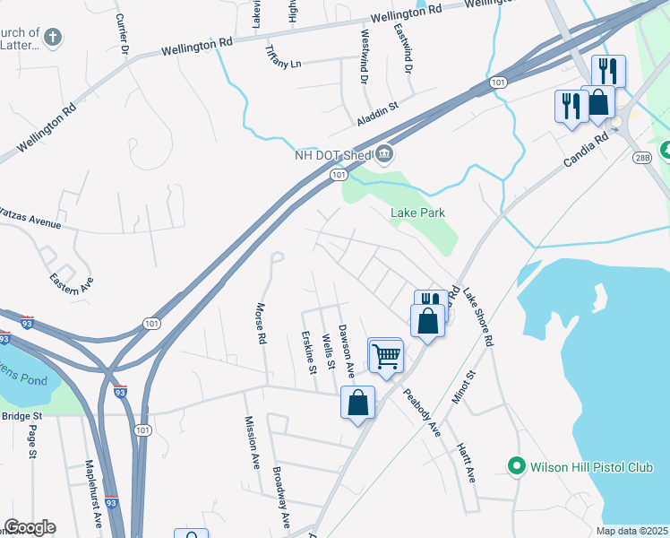 map of restaurants, bars, coffee shops, grocery stores, and more near 216 Victorian Way in Manchester