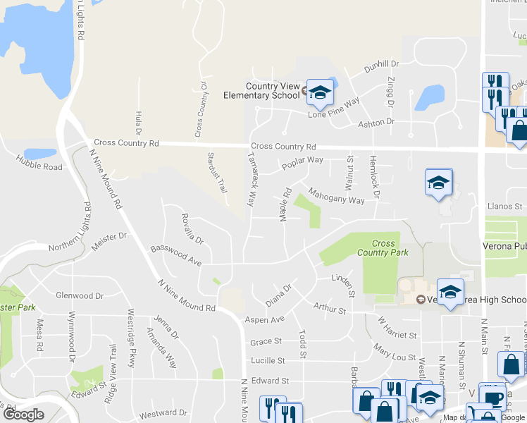 map of restaurants, bars, coffee shops, grocery stores, and more near 738 Spruce St in Verona