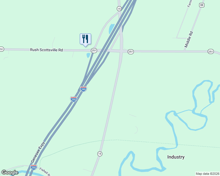 map of restaurants, bars, coffee shops, grocery stores, and more near 7389 West Henrietta Road in Rush