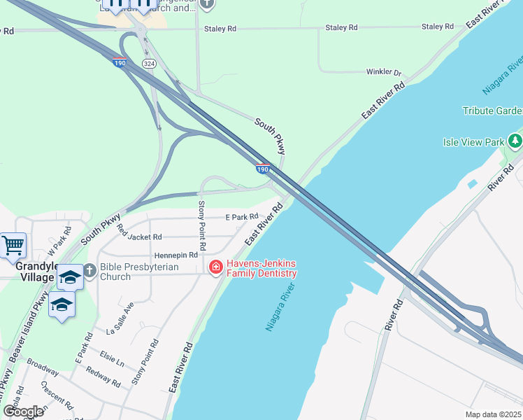 map of restaurants, bars, coffee shops, grocery stores, and more near 1556 East Park Road in Grand Island