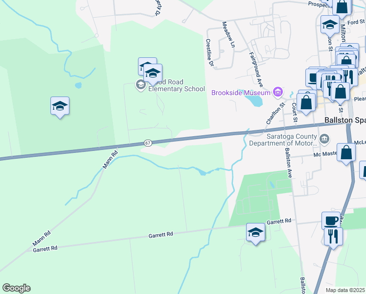 map of restaurants, bars, coffee shops, grocery stores, and more near 1315 West High Street in Ballston Spa