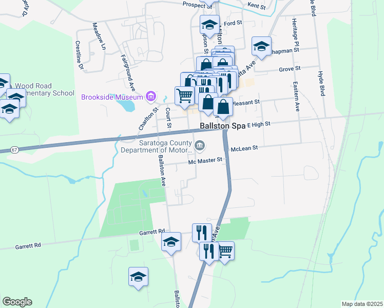 map of restaurants, bars, coffee shops, grocery stores, and more near 40 Mc Master Street in Ballston Spa