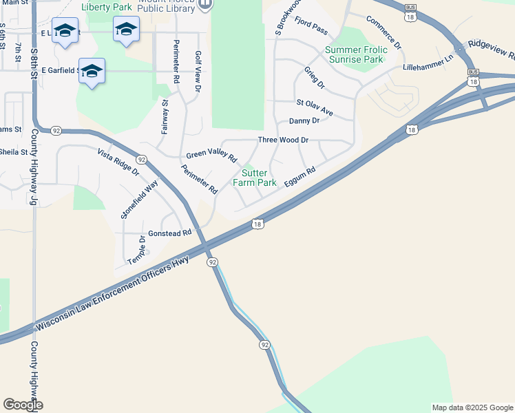 map of restaurants, bars, coffee shops, grocery stores, and more near 1617 Eggum Road in Mount Horeb