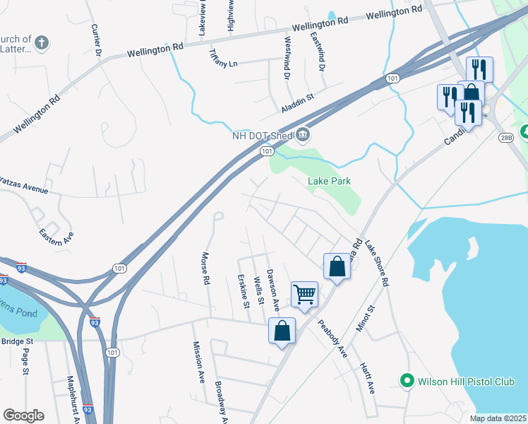 map of restaurants, bars, coffee shops, grocery stores, and more near 216 Victorian Way in Manchester