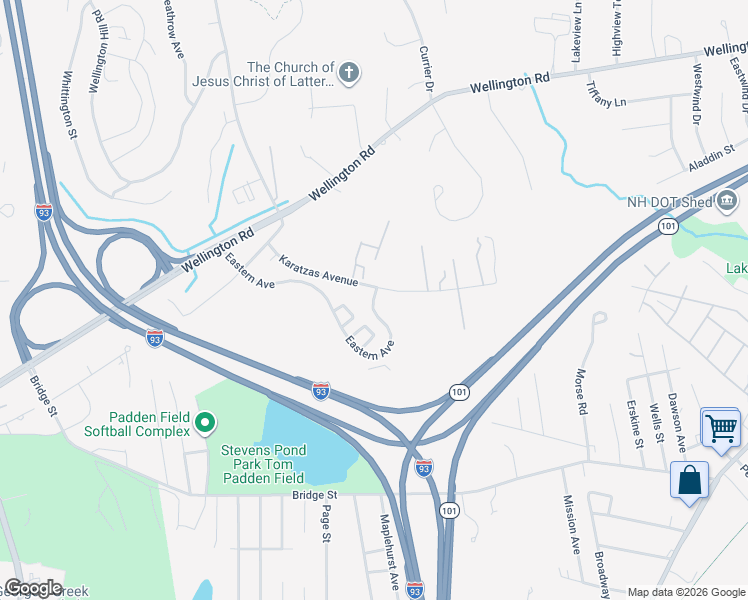 map of restaurants, bars, coffee shops, grocery stores, and more near 88 Karatzas Avenue in Manchester