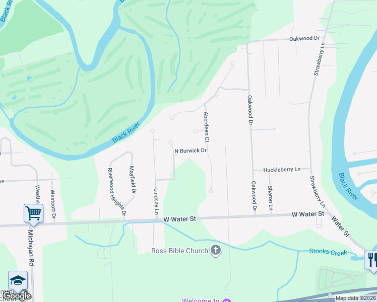 map of restaurants, bars, coffee shops, grocery stores, and more near 3409 Ancient Drive in Port Huron