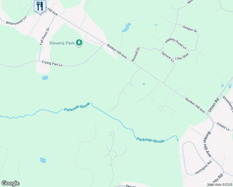 map of restaurants, bars, coffee shops, grocery stores, and more near 16 Kirriemuir Road in Stratham