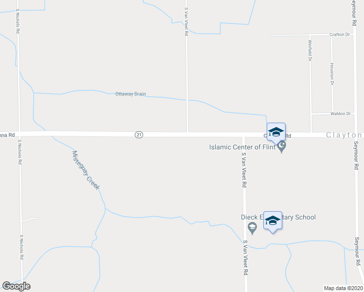 map of restaurants, bars, coffee shops, grocery stores, and more near 10149 Corunna Road in Swartz Creek