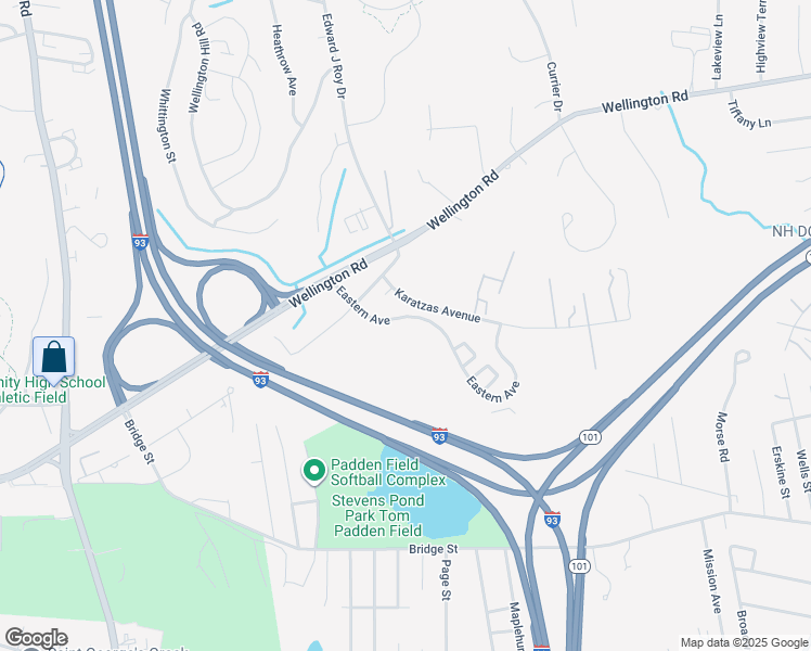 map of restaurants, bars, coffee shops, grocery stores, and more near 89 Eastern Avenue in Manchester