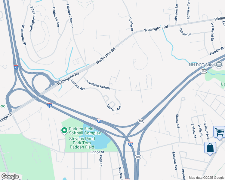 map of restaurants, bars, coffee shops, grocery stores, and more near 98 Karatzas Avenue in Manchester