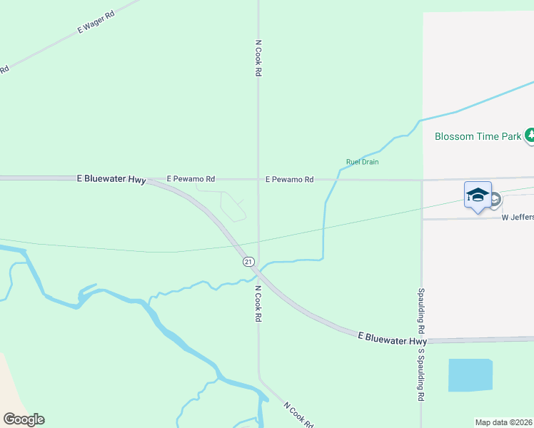 map of restaurants, bars, coffee shops, grocery stores, and more near 890 North Cook Road in Pewamo