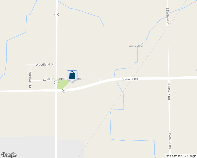 map of restaurants, bars, coffee shops, grocery stores, and more near 12352 Old Corunna Road in Lennon