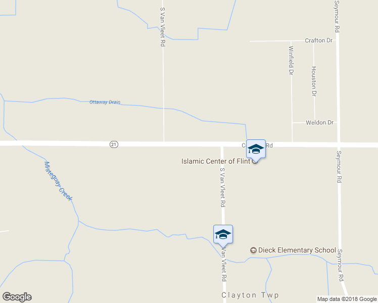 map of restaurants, bars, coffee shops, grocery stores, and more near 10075 Corunna Road in Swartz Creek