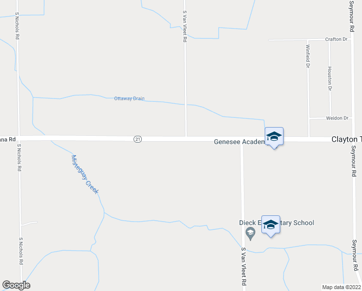map of restaurants, bars, coffee shops, grocery stores, and more near 10149 Corunna Road in Swartz Creek