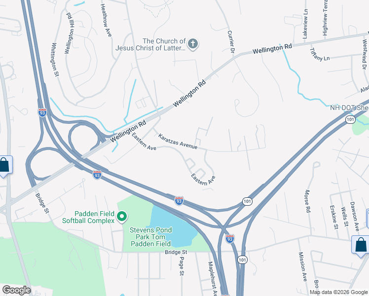 map of restaurants, bars, coffee shops, grocery stores, and more near 80 Eastern Avenue in Manchester