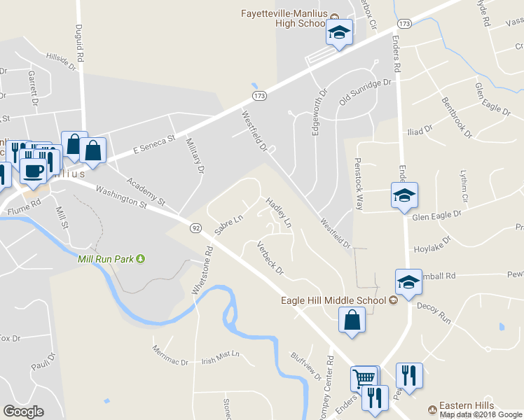 map of restaurants, bars, coffee shops, grocery stores, and more near 4752 Kehoe Lane in Manlius