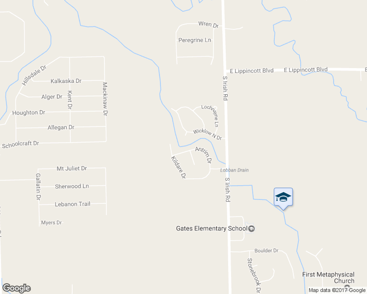map of restaurants, bars, coffee shops, grocery stores, and more near 2119 Antrim Dr in Davison