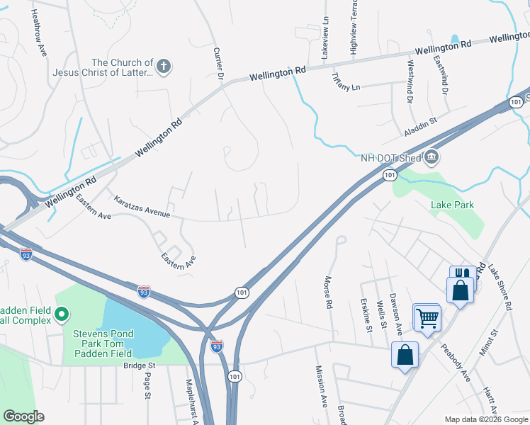map of restaurants, bars, coffee shops, grocery stores, and more near 297 Karatzas Avenue in Manchester
