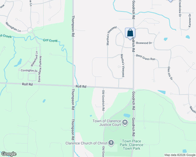 map of restaurants, bars, coffee shops, grocery stores, and more near 5617 Cannon Drive in Clarence Center