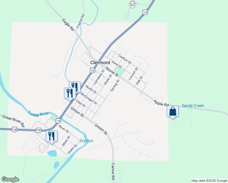 map of restaurants, bars, coffee shops, grocery stores, and more near 603 Spring Street in Clermont