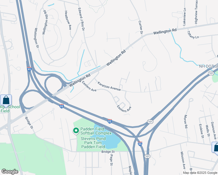 map of restaurants, bars, coffee shops, grocery stores, and more near 80 Eastern Avenue in Manchester