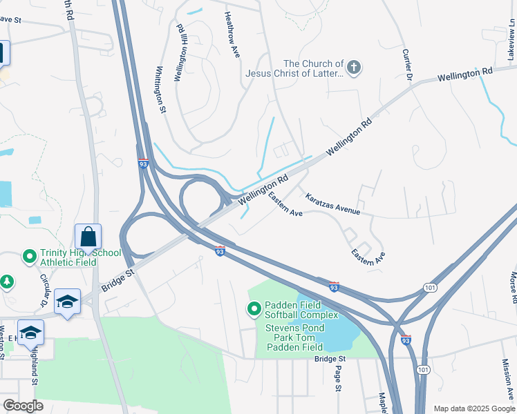 map of restaurants, bars, coffee shops, grocery stores, and more near 500 Old Wellington Road in Manchester