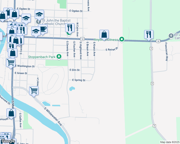 map of restaurants, bars, coffee shops, grocery stores, and more near 631 Theodore Street in Jefferson