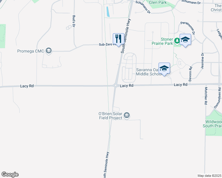 map of restaurants, bars, coffee shops, grocery stores, and more near Badger State Trail in Fitchburg