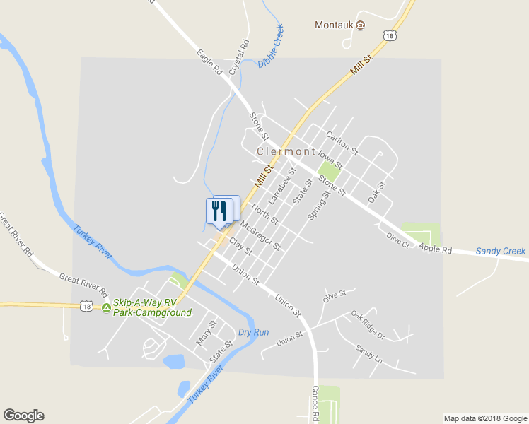 map of restaurants, bars, coffee shops, grocery stores, and more near 505 Larrabee Street in Clermont