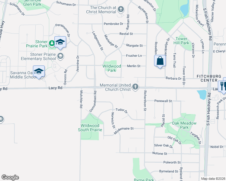 map of restaurants, bars, coffee shops, grocery stores, and more near 2678 Norwich Street in Fitchburg