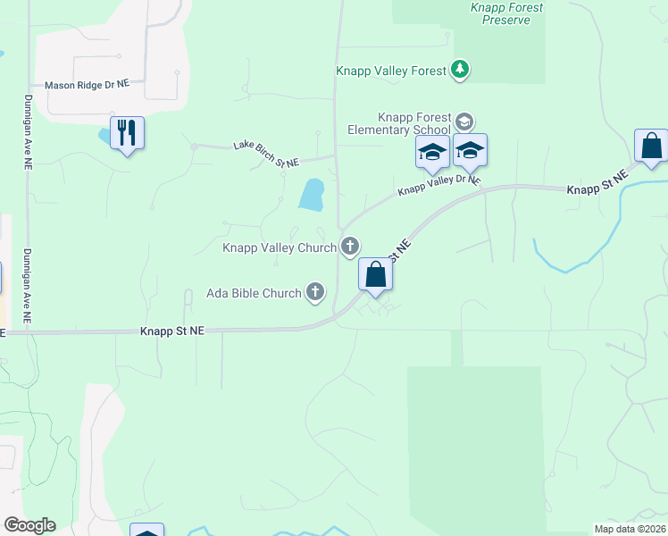 map of restaurants, bars, coffee shops, grocery stores, and more near 2000-2146 Maguire Avenue Northeast in Grand Rapids
