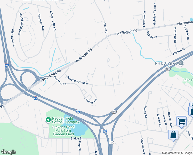 map of restaurants, bars, coffee shops, grocery stores, and more near 226 Karatzas Avenue in Manchester
