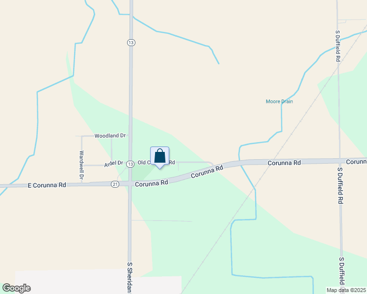 map of restaurants, bars, coffee shops, grocery stores, and more near 12352 Old Corunna Road in Lennon